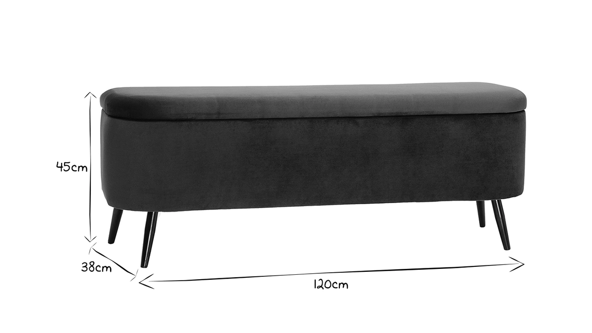 Banc Coffre En Tissu Velours Vert L120 Cm ATON 8 Banc Coffre En Tissu Velours Vert L120 Cm ATON – Image 6