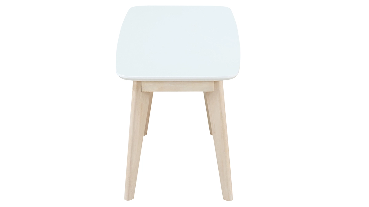 Banc Scandinave Blanc Et Bois Clair L100 Cm LEENA 5 Banc Scandinave Blanc Et Bois Clair L100 Cm LEENA – Image 3