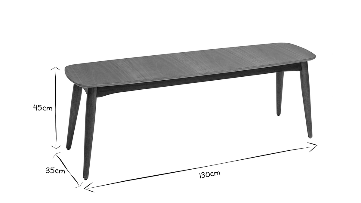 Banc Vintage Bois Foncé Noyer L130 Cm NORDECO – Image 6