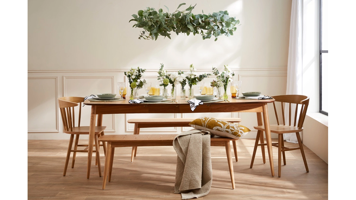 Banc Vintage Bois Foncé Noyer L130 Cm NORDECO – Image 5