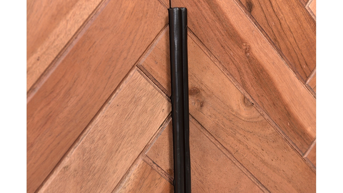 Bibliothèque à Motif Chevrons En Bois Massif Et Métal Noir L90 Cm STICK 6 Bibliothèque à Motif Chevrons En Bois Massif Et Métal Noir L90 Cm STICK – Image 4