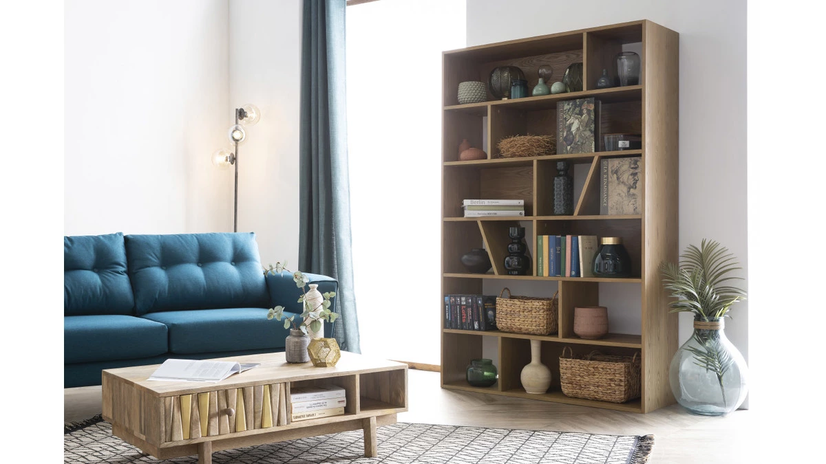 Bibliothèque Design Bois Clair L120 Cm AZTEQUE - Miliboo & Stéphane Plaza 9 Bibliothèque Design Bois Clair L120 Cm AZTEQUE - Miliboo & Stéphane Plaza – Image 7