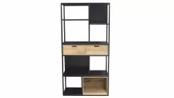 Bibliothèque En Métal Noir Et Bois Manguier Massif L90 Cm JAIPUR - Miliboo & Stéphane Plaza