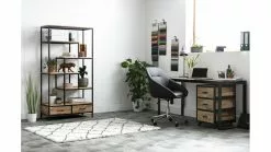 Bibliothèque Industrielle En Bois Massif Et Métal Noir L90 Cm JASPE -Accessoires Vélo Soldes bibliotheque industrielle en bois massif et metal noir l90 cm jaspe 47598 5ed66fe9d2241 1200 675