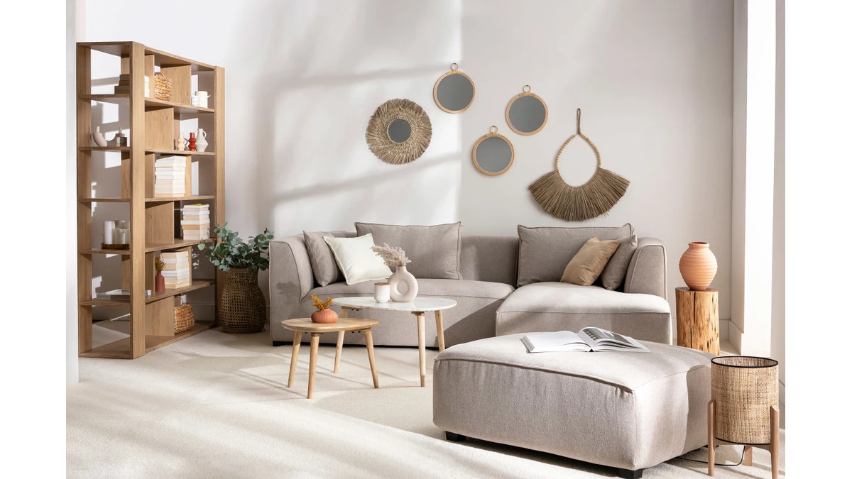 Bibliothèque Ouverte Séparateur Design Finition Bois Chêne L168 Cm MUSSO 6 Bibliothèque Ouverte Séparateur Design Finition Bois Chêne L168 Cm MUSSO – Image 4