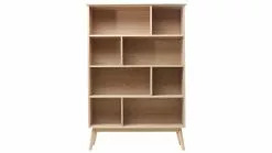 Bibliothèque Scandinave Bois Chêne 8 Casiers L110 Cm INGRID