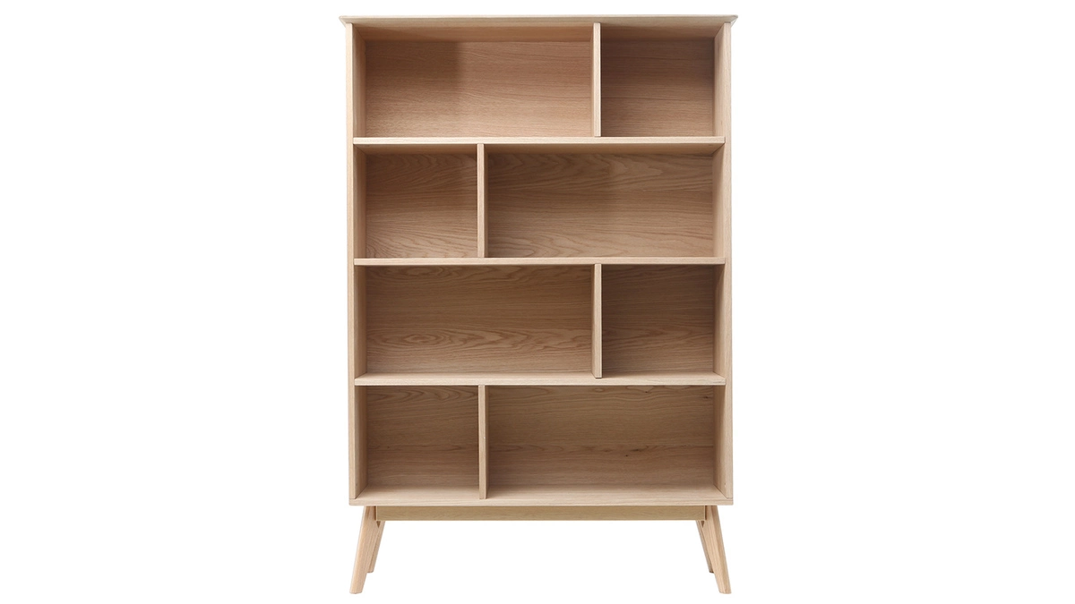 Bibliothèque Scandinave Bois Chêne 8 Casiers L110 Cm INGRID 3 Bibliothèque Scandinave Bois Chêne 8 Casiers L110 Cm INGRID