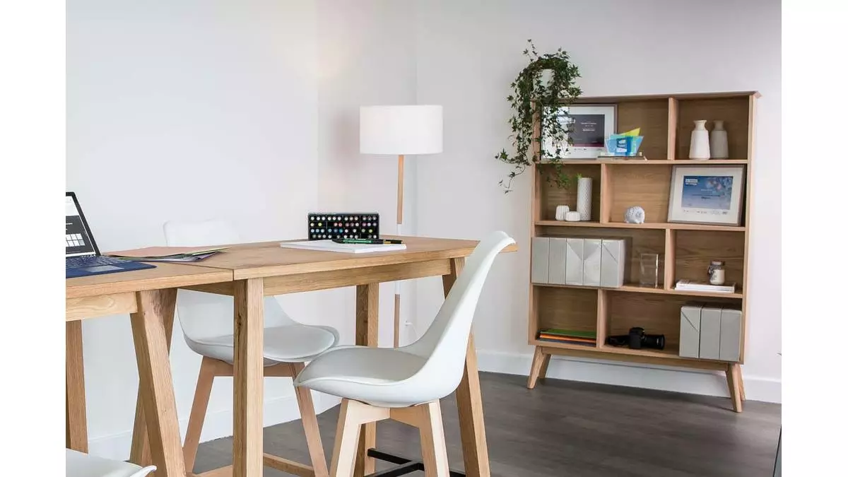 Bibliothèque Scandinave Bois Chêne 8 Casiers L110 Cm INGRID 8 Bibliothèque Scandinave Bois Chêne 8 Casiers L110 Cm INGRID – Image 6