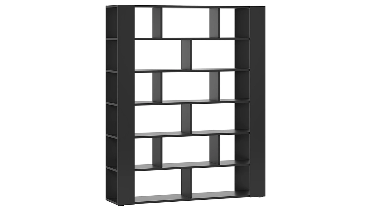 Bibliothèque Séparatrice D'espace Design Noire L168 Cm MUSSO 4 Bibliothèque Séparatrice D'espace Design Noire L168 Cm MUSSO – Image 2