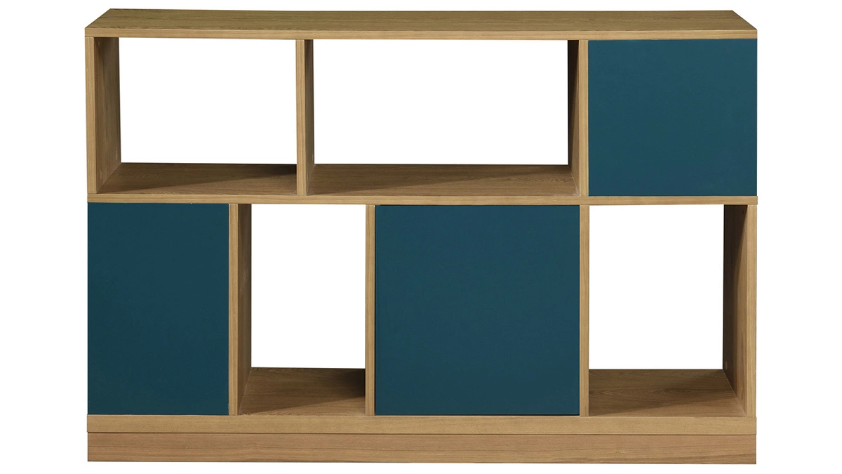 Buffet Bas Réversible Bleu Canard Et Blanc L120 Cm JODIE - Miliboo & Stéphane Plaza 4 Buffet Bas Réversible Bleu Canard Et Blanc L120 Cm JODIE - Miliboo & Stéphane Plaza – Image 2