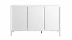 Buffet Design Blanc Laqué Et Métal Blanc 3 Portes L137 Cm MIKY