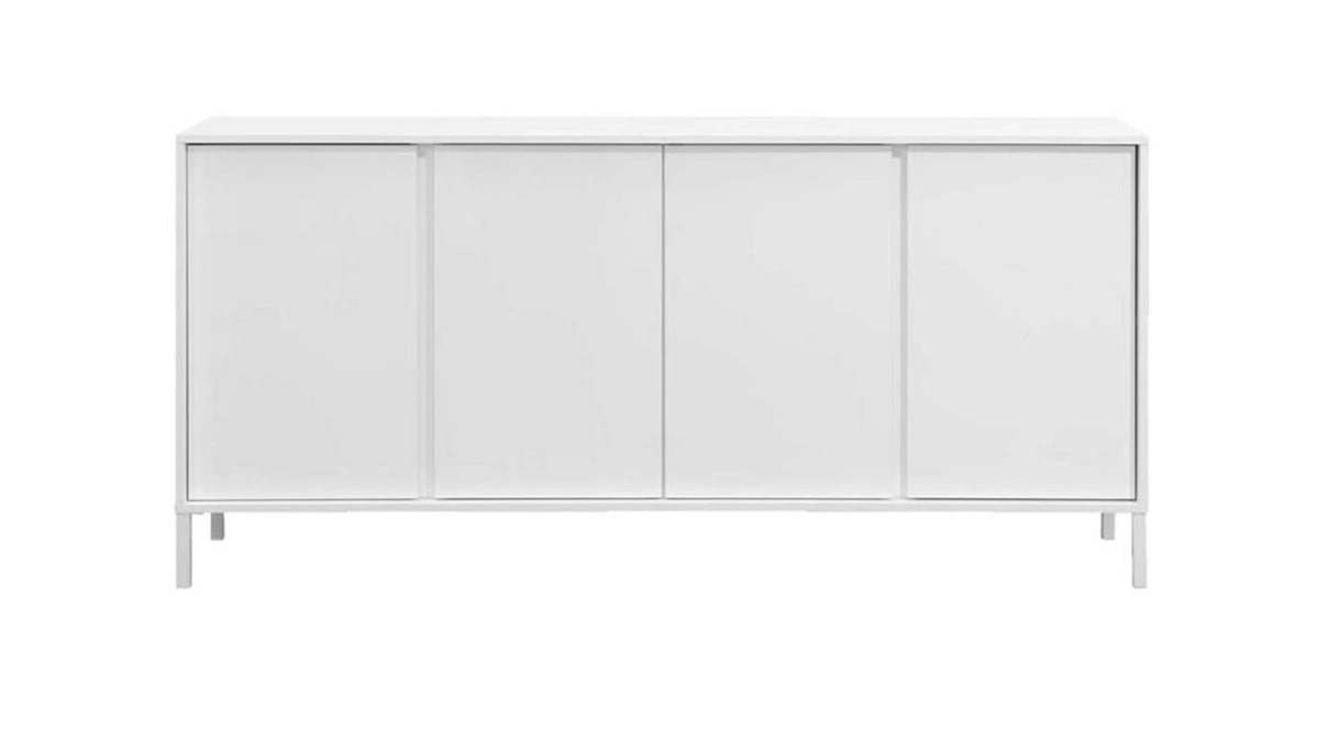 Buffet Design Blanc Laqué Et Métal Blanc 4 Portes L180 Cm MIKY 3 Buffet Design Blanc Laqué Et Métal Blanc 4 Portes L180 Cm MIKY