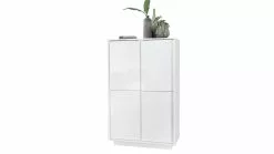 Buffet Haut Design Blanc Brillant 4 Portes L92 Cm COMO