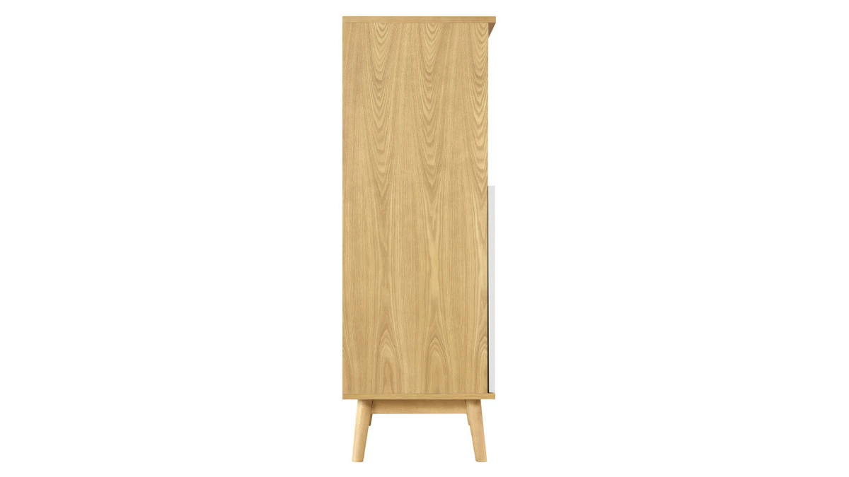 Buffet Haut Scandinave Bois Clair Et Blanc 2 Portes L70 Cm TALIA 6 Buffet Haut Scandinave Bois Clair Et Blanc 2 Portes L70 Cm TALIA – Image 4