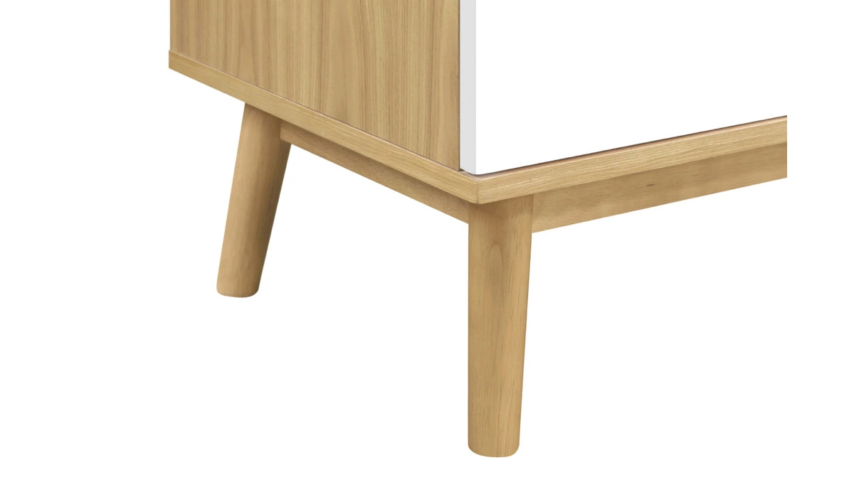 Buffet Haut Scandinave Bois Clair Et Blanc 2 Portes L70 Cm TALIA 7 Buffet Haut Scandinave Bois Clair Et Blanc 2 Portes L70 Cm TALIA – Image 5