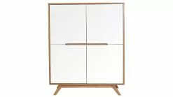 Buffet Haut Scandinave Bois Et Blanc L110 Cm HELIA