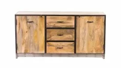 Buffet Industriel En Manguier Massif Et Métal Noir L160 Cm INDUSTRIA
