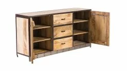 Buffet Industriel En Manguier Massif Et Métal Noir L160 Cm INDUSTRIA -Accessoires Vélo Soldes buffet industriel en manguier massif et metal noir l160 cm industria 32751 5bb76403bdd94 1200 675