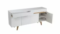 Buffet Scandinave Blanc Brillant Et Finition Bois L180cm MELKA -Accessoires Vélo Soldes buffet scandinave blanc brillant et finition bois l180cm melka 32040 5bb763da63ddf 1200 675