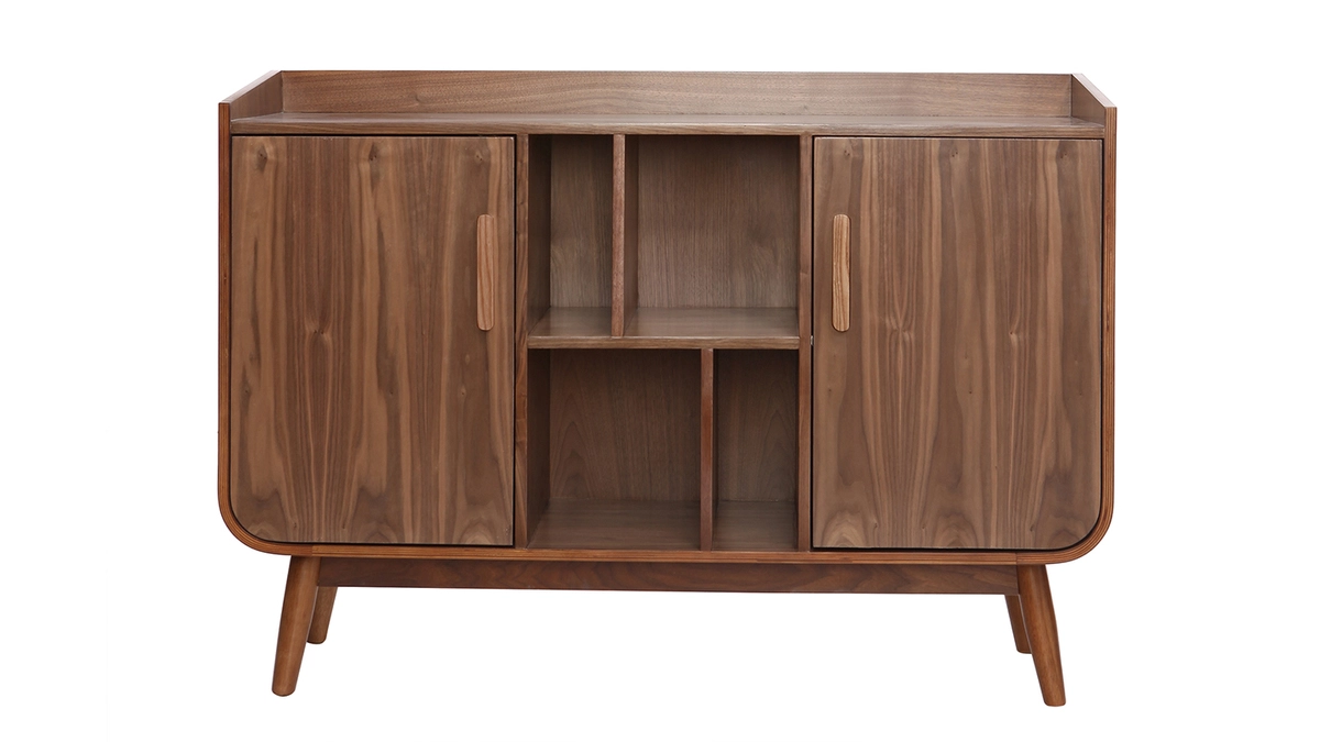 Buffet Vintage Bois Noyer 2 Portes L122 Cm HALLEN 3 Buffet Vintage Bois Noyer 2 Portes L122 Cm HALLEN