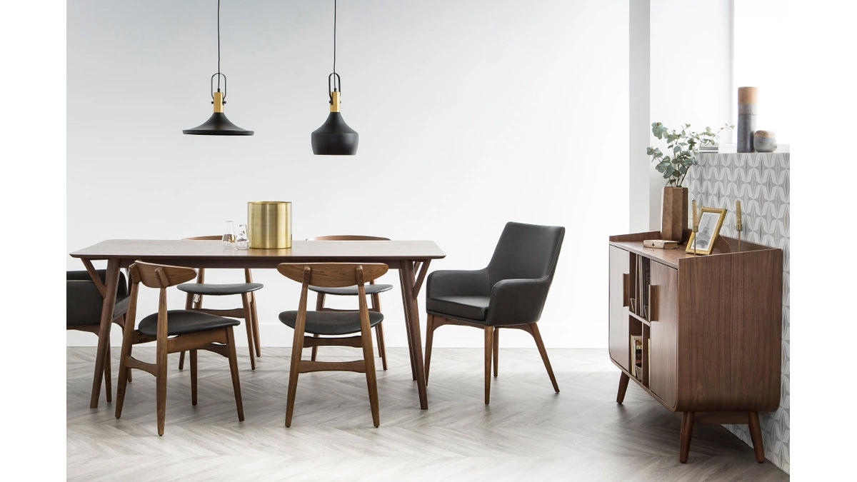 Buffet Vintage Bois Noyer 2 Portes L122 Cm HALLEN 9 Buffet Vintage Bois Noyer 2 Portes L122 Cm HALLEN – Image 7