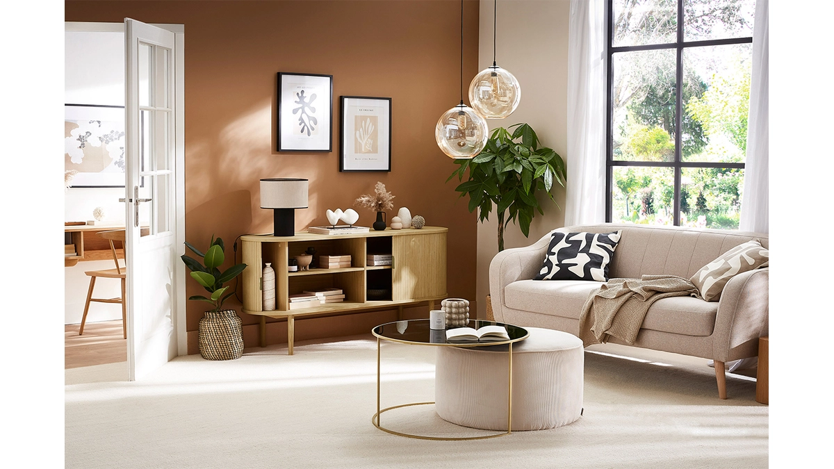 Buffet Vintage En Bois Clair Chêne 2 Portes Coulissantes L160 Cm EPIC 10 Buffet Vintage En Bois Clair Chêne 2 Portes Coulissantes L160 Cm EPIC – Image 8