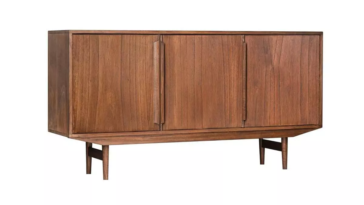 Buffet Vintage En Bois Foncé 3 Portes L160 Cm SEVEN 4 Buffet Vintage En Bois Foncé 3 Portes L160 Cm SEVEN – Image 2