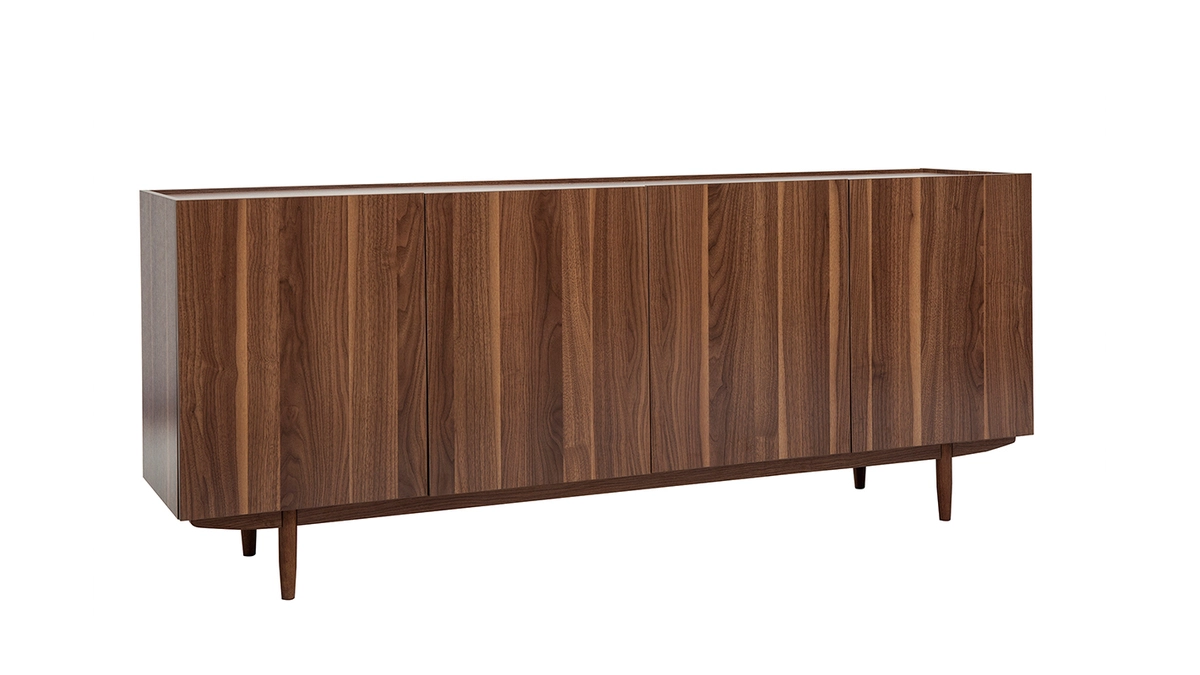 Buffet Vintage En Bois Foncé 4 Portes L180 Cm SANAA – Image 2