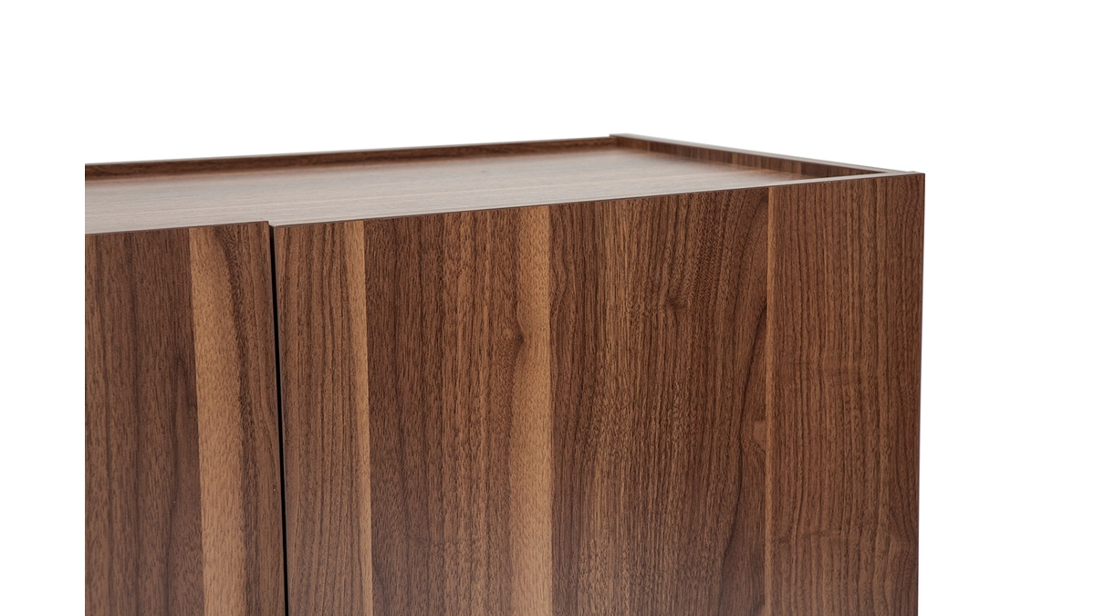 Buffet Vintage En Bois Foncé 4 Portes L180 Cm SANAA – Image 5