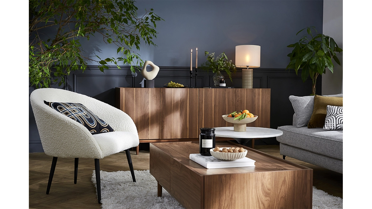 Buffet Vintage En Bois Foncé 4 Portes L180 Cm SANAA – Image 6