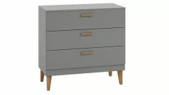 Commode Grise 3 Tiroirs L90 Cm ELIAS