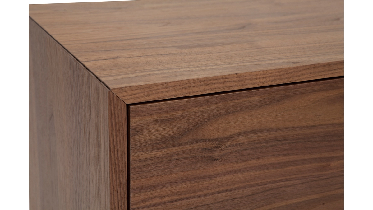 Commode Vintage En Bois Foncé Noyer Et Métal Noir 3 Tiroirs L81 Cm MANNY 7 Commode Vintage En Bois Foncé Noyer Et Métal Noir 3 Tiroirs L81 Cm MANNY – Image 5