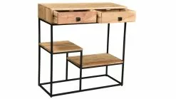 Console Avec Rangements En Bois Massif Et Métal 2 Tiroirs L80 Cm GRENELLE -Accessoires Vélo Soldes console avec rangements en bois massif et metal 2 tiroirs l80 cm grenelle 46353 5d2c53b9c74b9 1200 675