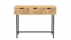 Console Bois Manguier Massif Et Métal Noir 3 Tiroirs L100 Cm JUNO-MORISSON