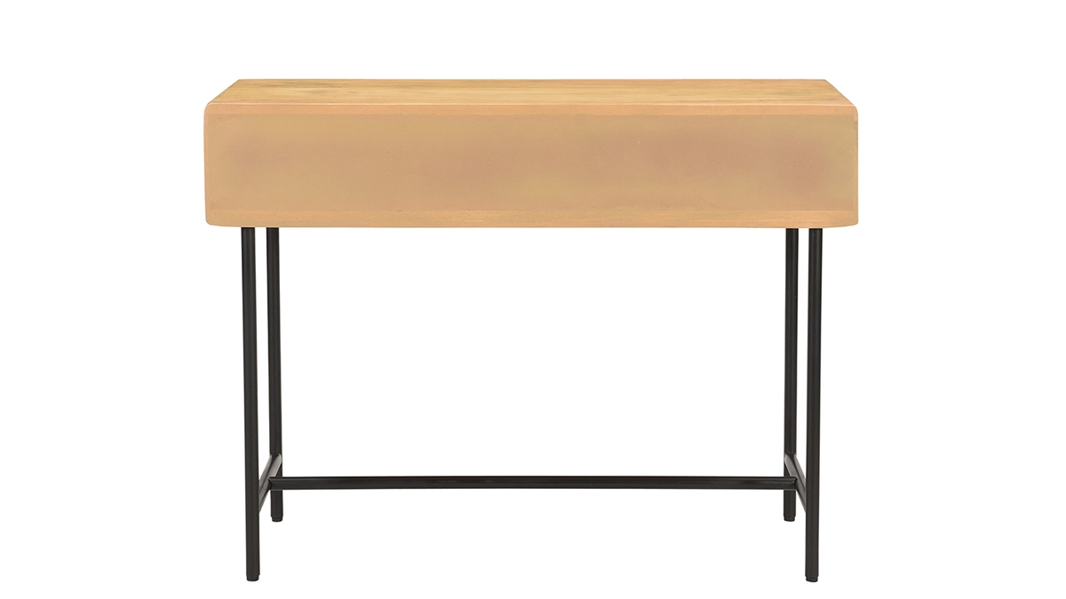 Console Bois Manguier Massif Et Métal Noir 3 Tiroirs L100 Cm JUNO-MORISSON 6 Console Bois Manguier Massif Et Métal Noir 3 Tiroirs L100 Cm JUNO-MORISSON – Image 4