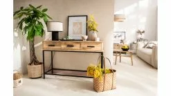 Console En Bois Manguier Massif Et Métal Noir 3 Tiroirs L120 Cm AROK -Accessoires Vélo Soldes console en bois manguier massif et metal noir 3 tiroirs l120 cm arok 49967 62176a127835b 1200 675