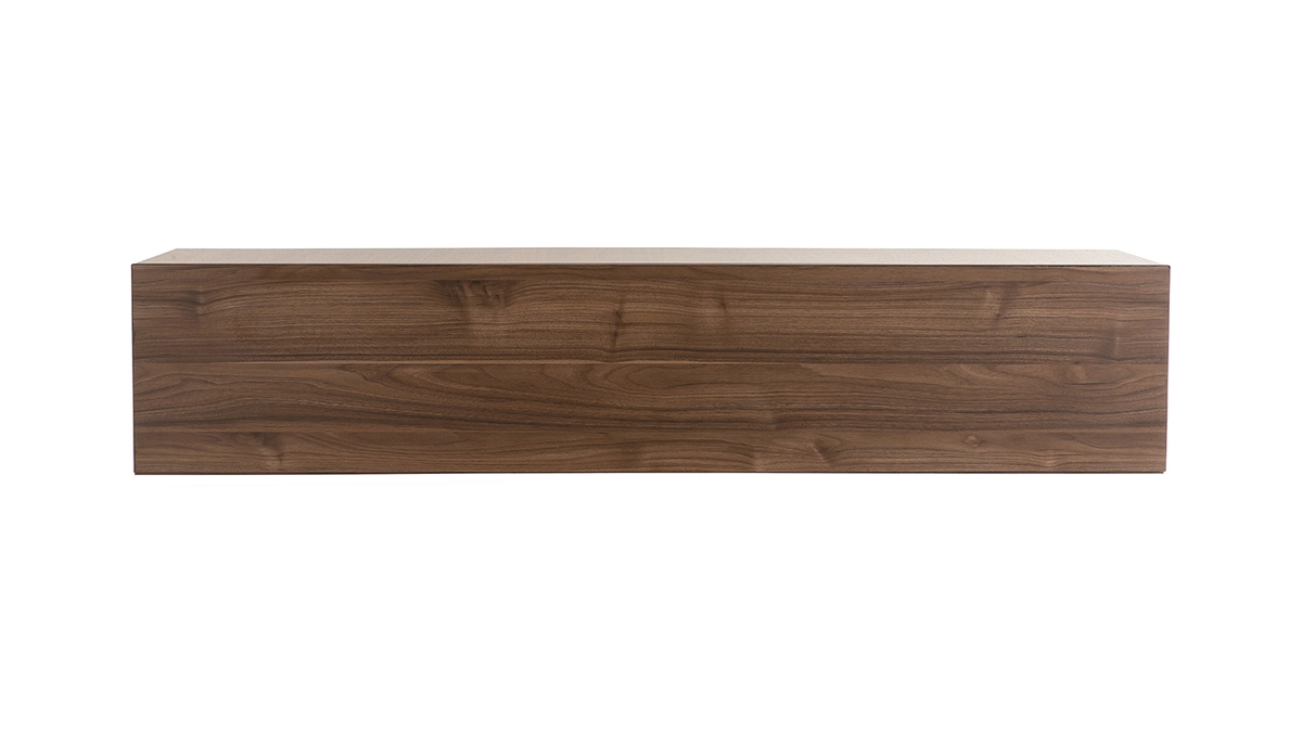 Élément Mural TV Horizontal Finition Bois Foncé Noyer L138 Cm ETERNEL 2 Élément Mural TV Horizontal Finition Bois Foncé Noyer L138 Cm ETERNEL