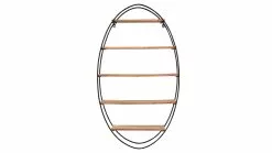 Étagère Murale Ovale En Bois Massif Et Métal Noir H130 Cm HANG
